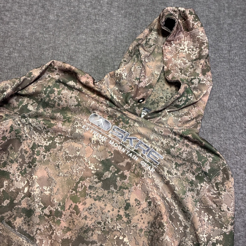 SKRE Extreme Mountain Gear Hoodie Mens XL Camo Digital Pattern Pullover